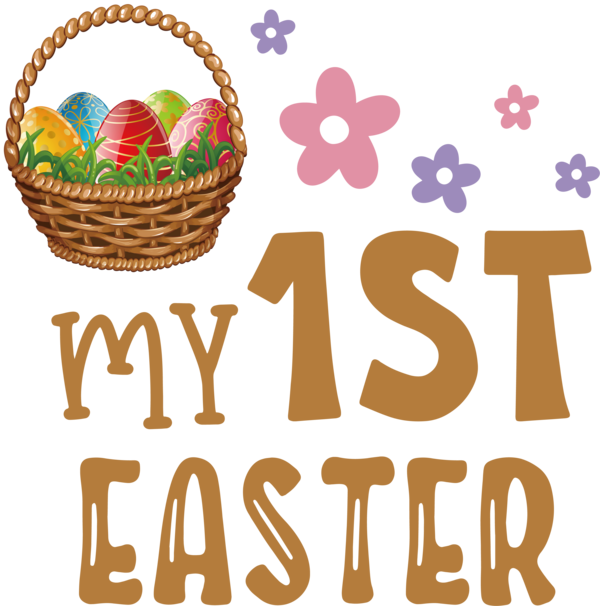 Transparent Easter Gift basket Logo Line for 1st Easter for Easter