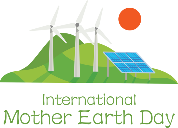Transparent Earth Day Logo Energy Diagram for International Mother Earth Day for Earth Day