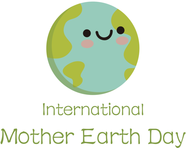 Transparent Earth Day Logo Smiley Green for International Mother Earth Day for Earth Day