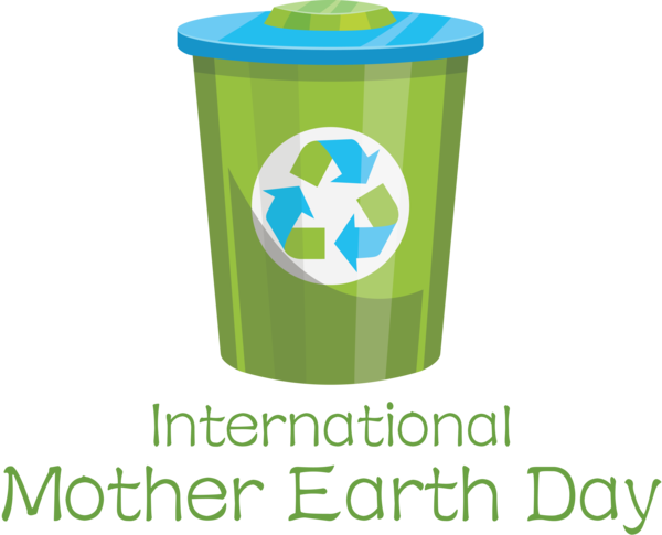 Transparent Earth Day Recycling Bin Dustbin Logo for International Mother Earth Day for Earth Day