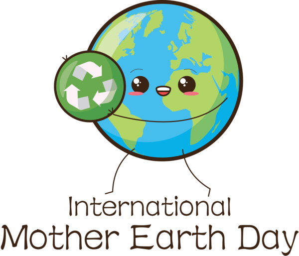 Transparent Earth Day Cartoon Green Smiley for International Mother Earth Day for Earth Day