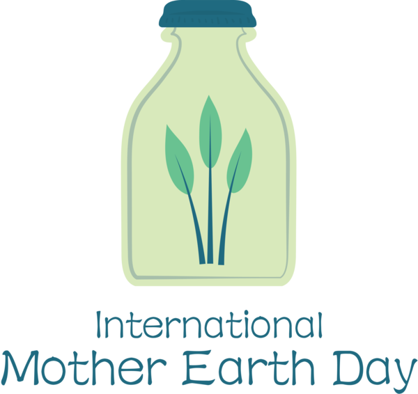 Transparent Earth Day Logo Font Bottle for International Mother Earth Day for Earth Day