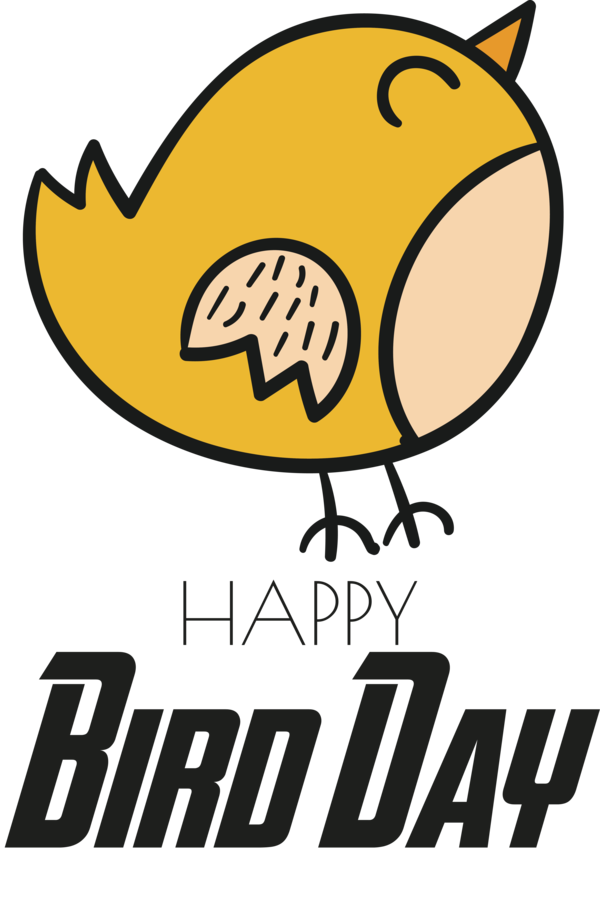 Transparent Bird Day Logo Yellow Line for Happy Bird Day for Bird Day