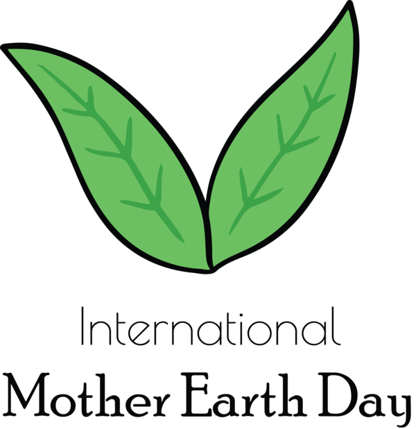 Transparent Earth Day Line art Leaf Logo for International Mother Earth Day for Earth Day