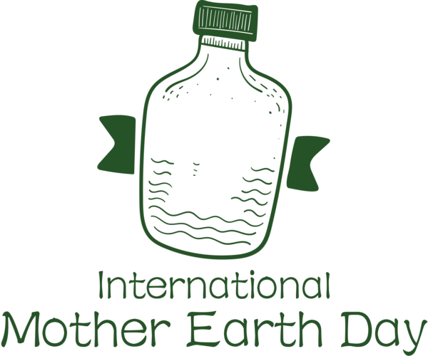 Transparent Earth Day Glass bottle Logo Bottle for International Mother Earth Day for Earth Day