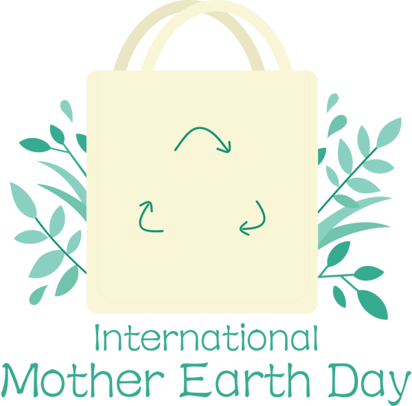 Transparent Earth Day Logo Green Leaf for International Mother Earth Day for Earth Day