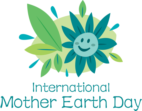 Transparent Earth Day Leaf Floral design Logo for International Mother Earth Day for Earth Day