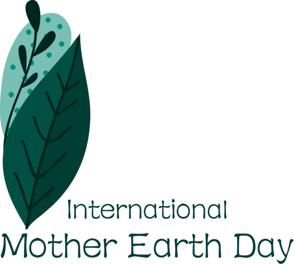 Transparent Earth Day Logo Leaf Font for International Mother Earth Day for Earth Day
