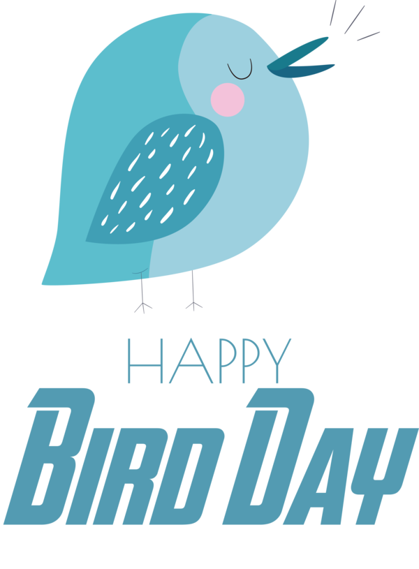 Transparent Bird Day Logo Design Text for Happy Bird Day for Bird Day