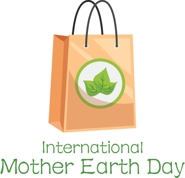 Transparent Earth Day Logo Shopping bag Packaging and labeling for International Mother Earth Day for Earth Day