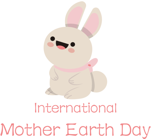 Transparent Earth Day Rabbit Hares Easter Bunny for International Mother Earth Day for Earth Day