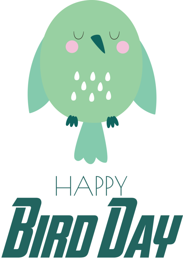 Transparent Bird Day Logo Cartoon Green for Happy Bird Day for Bird Day