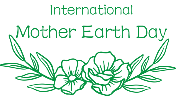 Transparent Earth Day Flower Design Floral design for International Mother Earth Day for Earth Day
