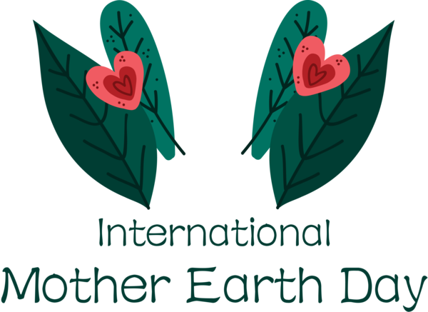 Transparent Earth Day Leaf Design Logo for International Mother Earth Day for Earth Day