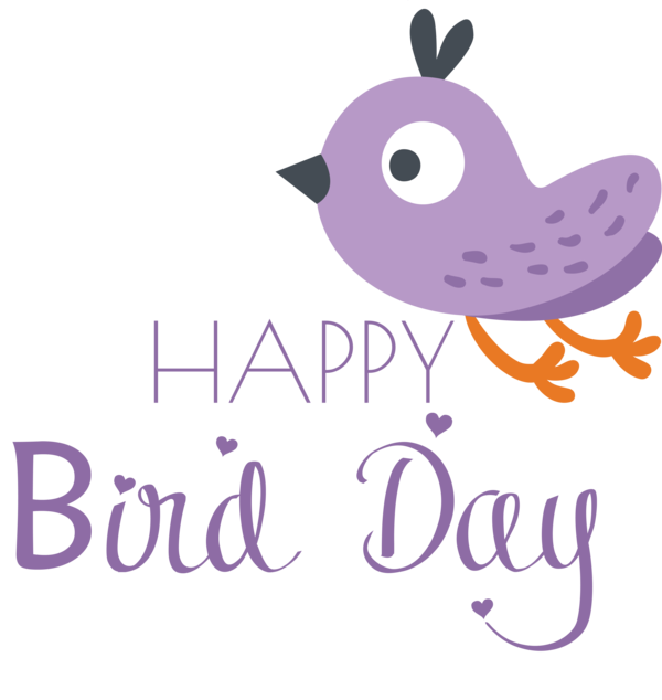 Transparent Bird Day Cartoon Design Logo for Happy Bird Day for Bird Day