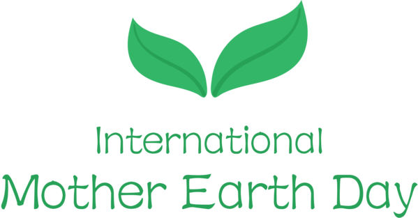 Transparent Earth Day Logo Leaf Font for International Mother Earth Day for Earth Day