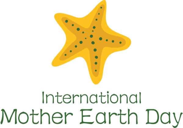 Transparent Earth Day Starfish Yellow Meter for International Mother Earth Day for Earth Day