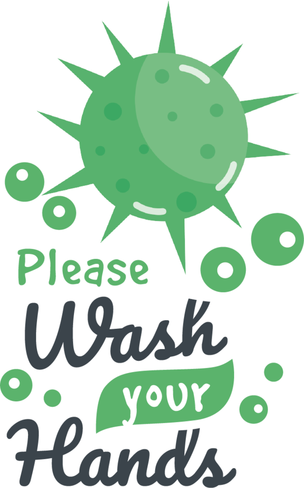 Transparent Global Handwashing Day Logo Leaf Green for Hand washing for Global Handwashing Day