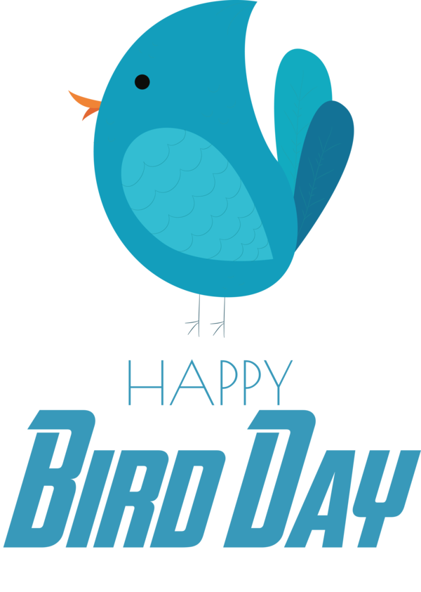 Transparent Bird Day Design Logo Text for Happy Bird Day for Bird Day