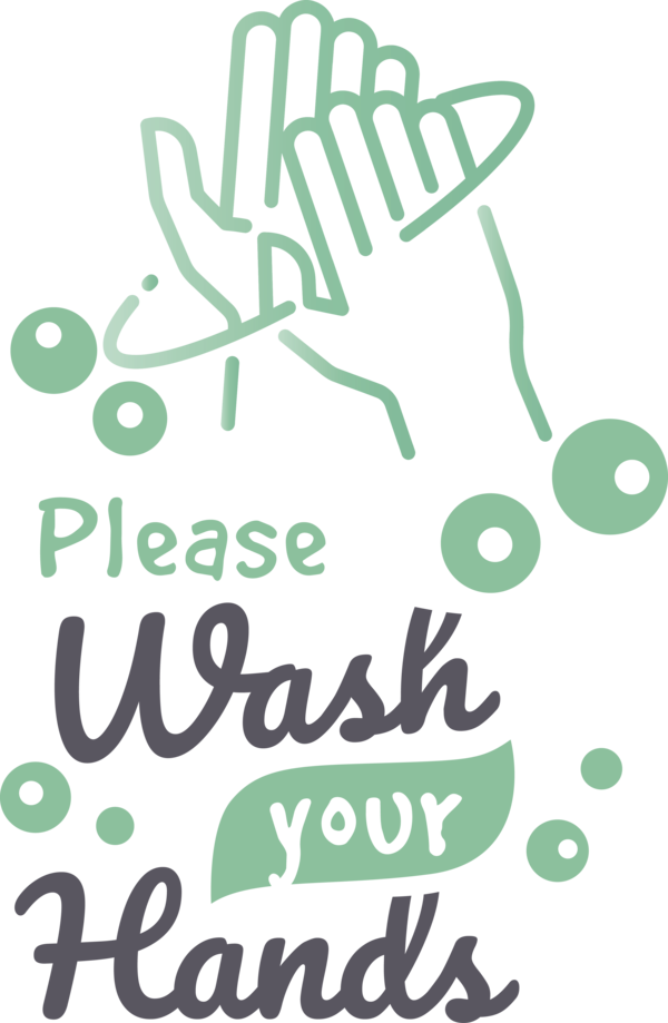 Transparent Global Handwashing Day Logo Green Line for Hand washing for Global Handwashing Day