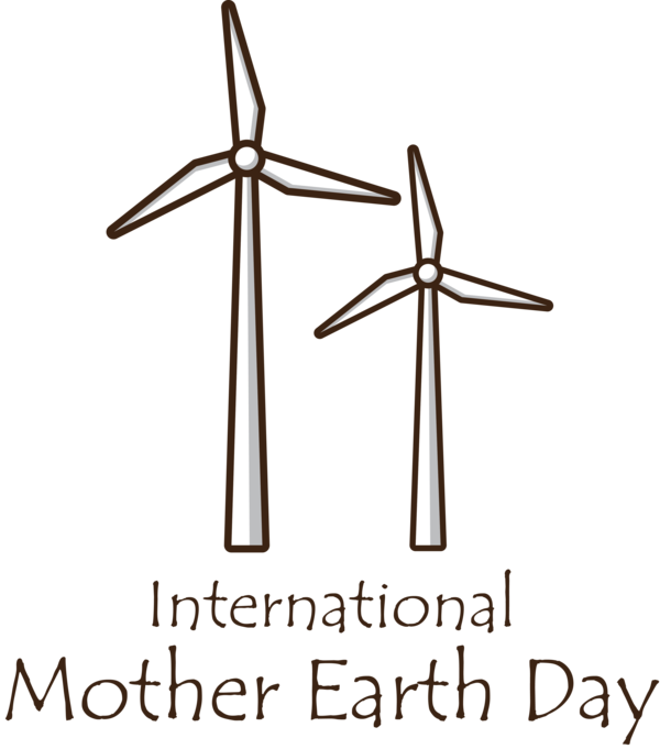 Transparent Earth Day Wind Turbine Symbol Chemical symbol for International Mother Earth Day for Earth Day