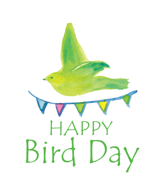 Transparent Bird Day Logo Leaf Green for Happy Bird Day for Bird Day