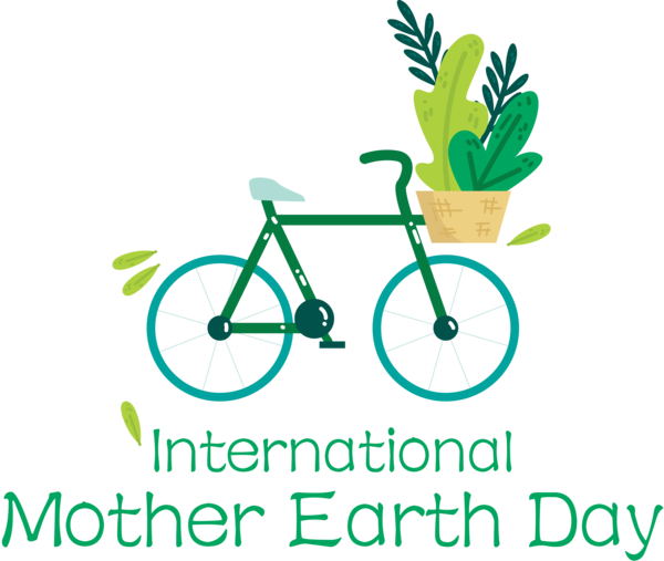 Transparent Earth Day Bicycle Bicycle frame Logo for International Mother Earth Day for Earth Day