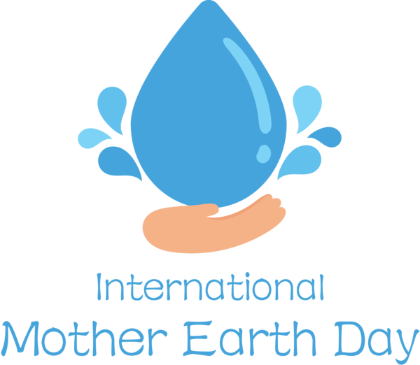 Transparent Earth Day Logo Meter Water for International Mother Earth Day for Earth Day
