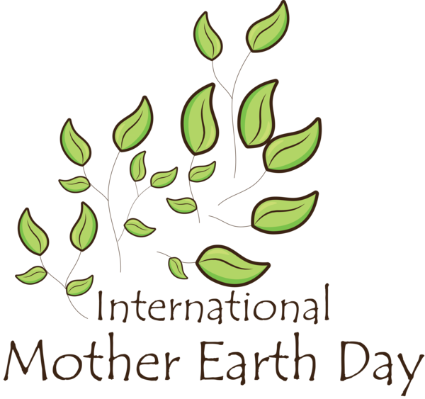 Transparent Earth Day Leaf Plant stem Flower for International Mother Earth Day for Earth Day