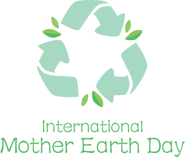 Transparent Earth Day Logo Leaf Green for International Mother Earth Day for Earth Day