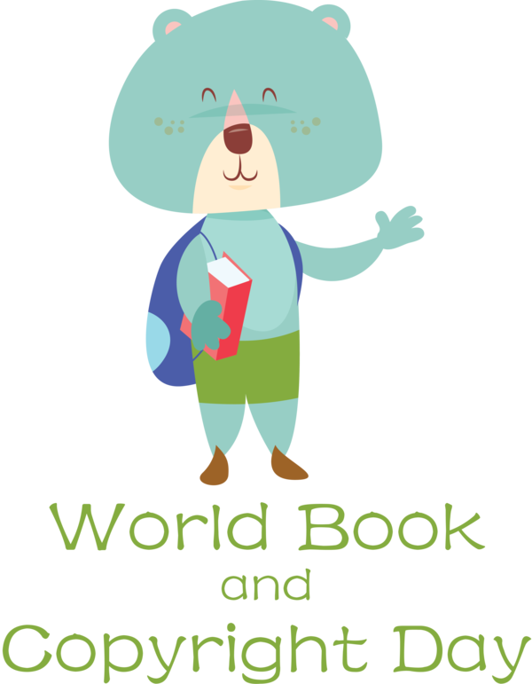 Transparent World Book and Copyright Day Cartoon Logo Character for World Book Day for World Book And Copyright Day