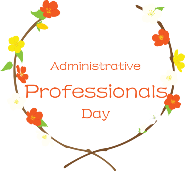 Transparent Administrative Professionals Day Character Design Floral design for Secretaries Day for Administrative Professionals Day