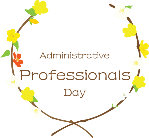 Transparent Administrative Professionals Day Character Yellow-M Design for Secretaries Day for Administrative Professionals Day