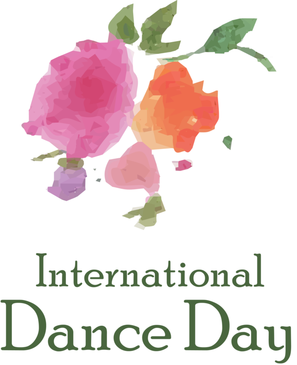 Transparent Dance Day Floral design  Watercolor painting for International Dance Day for Dance Day