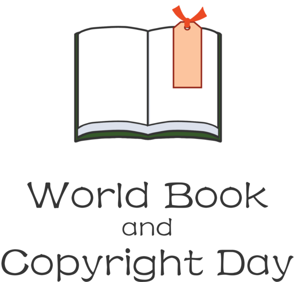 Transparent World Book and Copyright Day Logo Design Font for World Book Day for World Book And Copyright Day