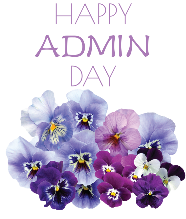 Transparent Administrative Professionals Day Pansy Flower California golden violet for Admin Day for Administrative Professionals Day