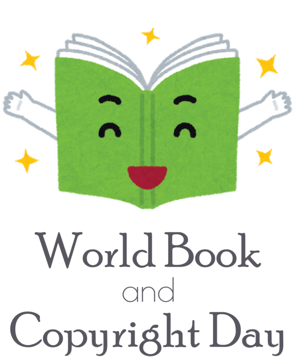 Transparent World Book and Copyright Day Logo Leaf Green for World Book Day for World Book And Copyright Day