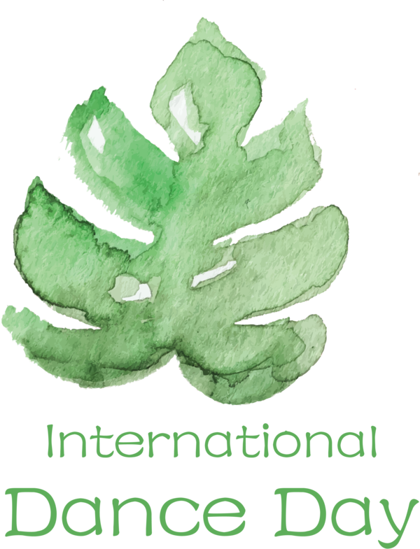 Transparent Dance Day Leaf Green Font for International Dance Day for Dance Day