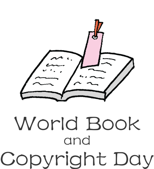 Transparent World Book and Copyright Day Design Cartoon Black and white for World Book Day for World Book And Copyright Day