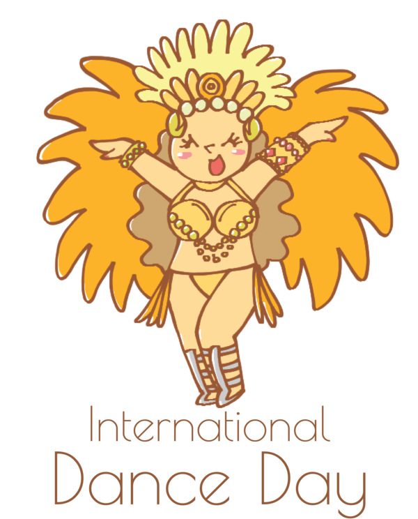 Transparent Dance Day Flower Cartoon Character for International Dance Day for Dance Day