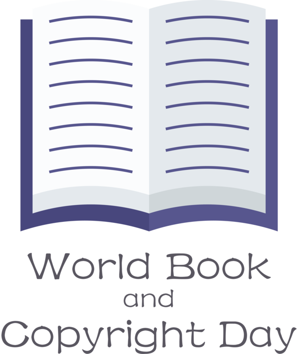 Transparent World Book and Copyright Day Line Font Meter for World Book Day for World Book And Copyright Day