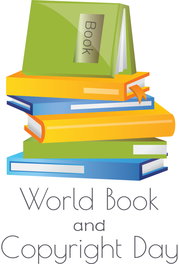 Transparent World Book and Copyright Day Book Heap Design for World Book Day for World Book And Copyright Day