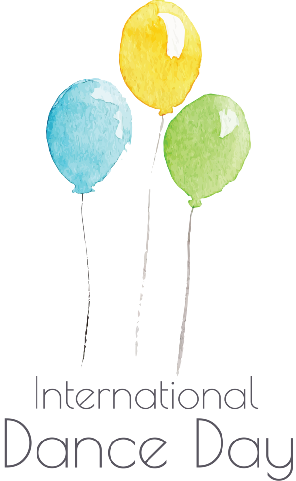 Transparent Dance Day Balloon Meter Font for International Dance Day for Dance Day