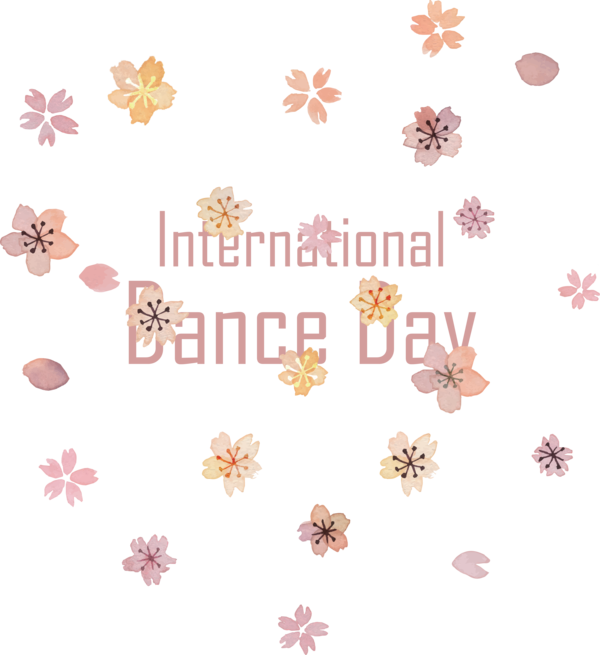 Transparent Dance Day Floral design Design Line for International Dance Day for Dance Day