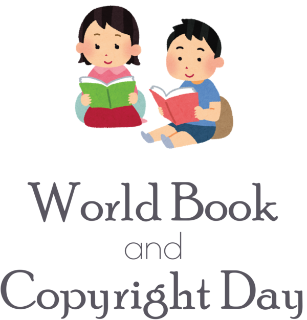 Transparent World Book and Copyright Day Logo Cartoon Toddler M for World Book Day for World Book And Copyright Day