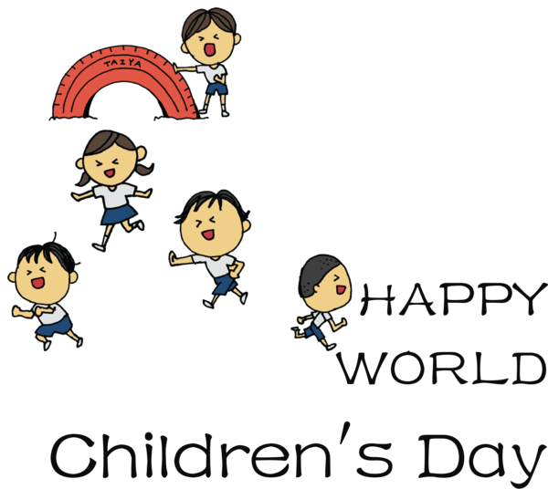 Transparent International Children's Day Cartoon Character Line for Children's Day for International Childrens Day