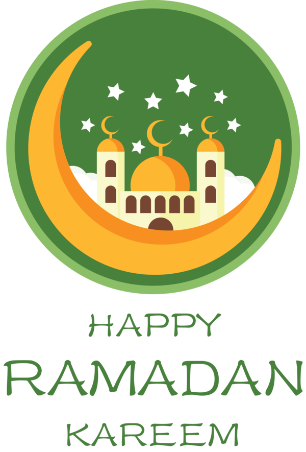 Transparent Ramadan Logo Green Line for Ramadan Kareem for Ramadan