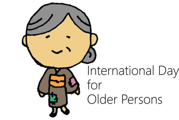 Transparent International Day for Older Persons Logo Cartoon Character for International Day of Older Persons for International Day For Older Persons