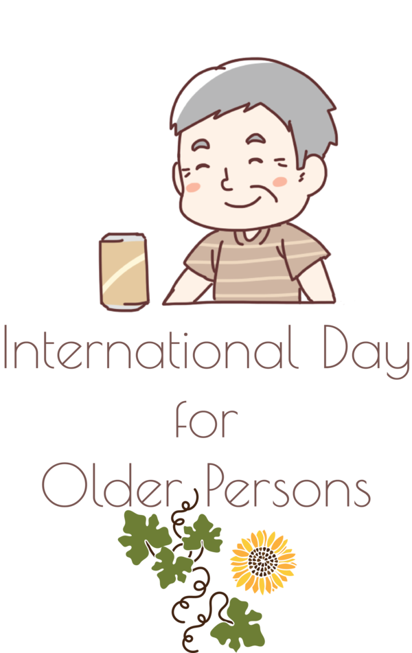 Transparent International Day for Older Persons Cartoon Line Flower for International Day of Older Persons for International Day For Older Persons