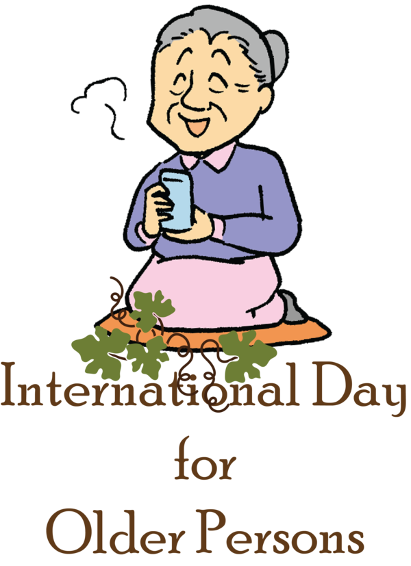 Transparent International Day for Older Persons Coffee Cartoon Meter for International Day of Older Persons for International Day For Older Persons